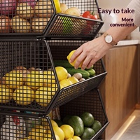 Étagère de rangement multi-niveaux en métal pour légumes, 5 niveaux, sur pied, avec roulettes, pour usage domestique