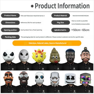 Série 2 de coiffes sur mesure pour <span class=keywords><strong>le</strong></span> cinéma et la télévision, masque de bal masqué pour diffusion en direct transfrontalière, accessoires de farce pour fête d'Halloween - Product Image 3