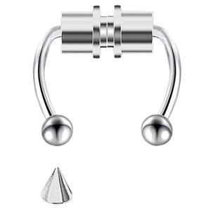 Magnetic False <b>Nose</b> <b>Ring</b> Titanium Steel Non-Piercing Horseshoe <b>Ring</b> With Spike Studs For <b>Nose</b> Fashion Jewelry - Product Image 5