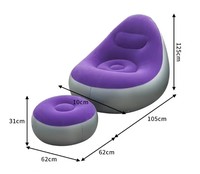 Canapé-lit gonflable moderne pour le camping - Portable, pliable, imperméable, pour une personne, avec pompe à pied et matériau floqué en PVC