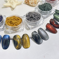 COLORMARK Bubuk Glitter Magnetik Mewah Penyerapan Lambat Bebas Perekat untuk Seni Kuku Efek Cat-Eye Aurora Fluoresen
