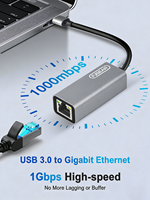 Adaptador Ethernet Gigabit USB a RJ45 FJGEAR de 1000 Mbps, Sin Controladores, Plug-and-Play para Computadora Portátil, Escritorio, Impresora, Oficina en Casa, Viajes