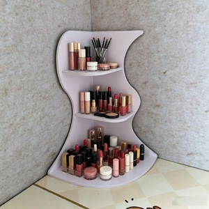 Étagère de rangement multi-niveaux à 3 niveaux pour cosmétiques et maquillage, design ondulé, pour bureau - Product Image 4