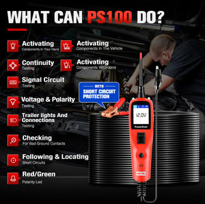 Testeur de circuit de batterie automobile Autel PowerScan PS100, kit de sondes de puissance, <span class=keywords><strong>12V</strong></span> 24V, outil de diagnostic du système électrique automobile - Product Image 2