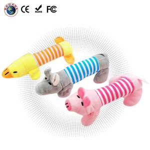 CE sertifikalı köpek dayanıklı interaktif çiğneme sıkmak oyuncak karikatür tarzı ördek domuz fil dolması peluş köpek gıcırtılı oyuncak köpek için - Product Image 1
