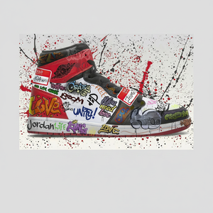 Impresión en Lienzo de Zapatillas con Graffiti, Arte Moderno Decorativo, Panel Decorativo para Colgar en la Pared, Lienzo Enrollado - Product Image 2