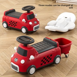 Wholesale Low-priced <strong>Kid's</strong> Four-wheeled Scooter Plastic Riding Toy Car 1-3 Years Old Boys and Girls Walker With Storage Trailer - Product Image 1