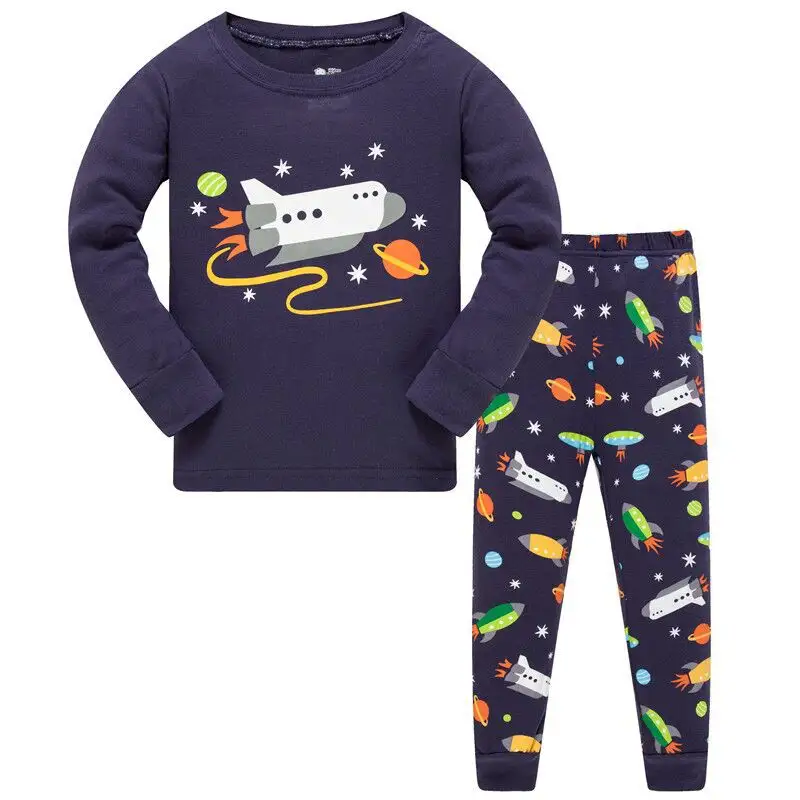 Sleepwear long sleeve Boys pajamas Sets Children's Cotton Pajamas set for kids 3-8T