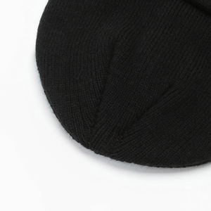 Black Knit Beanie Hat For Men Warm Winter Cuffed Style Spring 2025 Zibo Origin SJM197 - Product Image 4