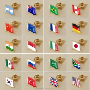 Factory Custom Metal Crafts Wholesale Country Flag Lapel Pin For Pakistan Oman UAE Saudi Arabic Kuwait Flag Pin Badge