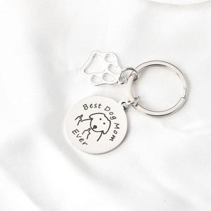 Best Dog/Cat Mom Accessories Stainless Steel Engraved Pet <b>Key</b> Chain Light Keychain with 25mm Size Offset Printing - Product Image 6