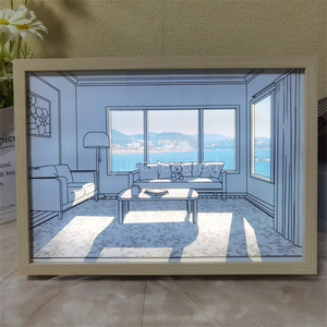 Éclairage LED Peinture <span class=keywords><strong>Dessin</strong></span> Décoratif Chambre à coucher Veilleuse Comic Sketching <span class=keywords><strong>Anime</strong></span> Design Cadeaux Créatifs Luminosité Réglable - Product Image 3