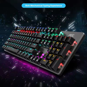 Full Size Wired Mechanical Keyboard Blue Switches 104-Key Rollover Free Colorful <b>Lighting</b> Effects Laptop PC <b>Gaming</b> - Product Image 4