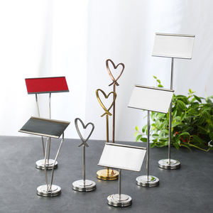 Supporto per carte con nome in acciaio inossidabile supporto per numero da tavolo decorativo porta carte matrimonio espositore - Product Image 3