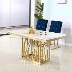 ชุดโต๊ะอาหารโลหะสีทองแฟชั่นตกแต่งบ้านอย่างมีสไตล์ - Product Image 2