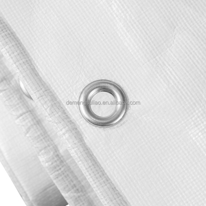 Bâche en PE 200 GSM blanche avec œillets en aluminium renforcés sur mesure, imperméable et résistante au vent, pour camion, tente, <span class=keywords><strong>remorque</strong></span> - Product Image 6