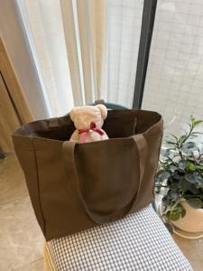 Wholesale <b>Large</b> Heavy Duty Handbag Pocket and Zipper Shopping Grocery Plain Cotton Canvas Tote <b>Bag</b> With Custom Printed logo - Product Image 2