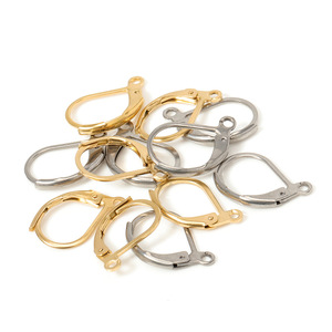 Golden D - Shaped Ear <b>Hooks</b>, Oval Ear <b>Hooks</b>, French <b>Earrings</b>, French <b>Hook</b> Ear Clips, DIY Jewelry Accessories - Product Image 1