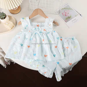 Conjunto <span class=keywords><strong>de</strong></span> Verano Informal para Niñas <span class=keywords><strong>de</strong></span> 11 Años, Modelo D2080, con Estampado <span class=keywords><strong>de</strong></span> <span class=keywords><strong>Nubes</strong></span>, <span class=keywords><strong>Ropa</strong></span> para el Hogar, Transpirable, Falda y Pantalones Cortos Coreanos <span class=keywords><strong>de</strong></span> Dos Piezas - Product Image 6