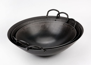 Wok de Acero al Carbono sin Recubrimiento de 30 cm para Restaurante o Escuela, Compatible con Cocina de Gas, Precio Económico, Venta al Por Mayor de Fábrica - Product Image 4