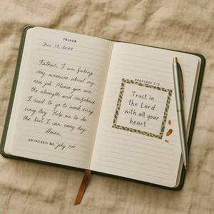 Green Prayer Journal A5 Faux Leather Debossed Cross Christian Devotional Notebook Ribbon <b>Bookmark</b> Sewing Gift Daily Bible Study - Product Image 6
