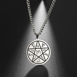 Talismán, Talismán, pentagrama, <span class=keywords><strong>Supernatural</strong></span>, punk, Pentáculo pagano, amuleto, collar de acero inoxidable - Product Image 1