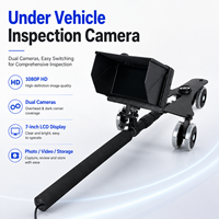 Caméra double DV6 1080P HD avec tige télescopique, dispositif d'inspection de véhicule portable, miroir de recherche sous châssis rechargeable