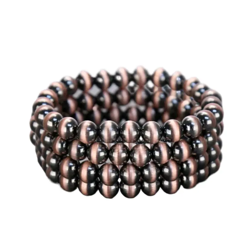 Amazon retro brushed tin ccb bracelet round beads Navajo Western handmade beaded bracelets for men and women