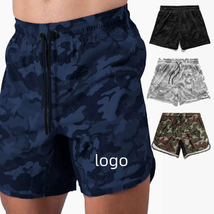 Oem Men's 2 Pack Camo Gym Workout Shorts Secado rápido Culturismo Deportes Algodón Knit Athletic Shorts Training Running Shorts - Product Image 3