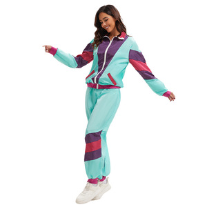 Conjunto <span class=keywords><strong>de</strong></span> Chaqueta y Pantalones Deportivos Retro Disco Hip-hop <span class=keywords><strong>de</strong></span> <span class=keywords><strong>los</strong></span> <span class=keywords><strong>80</strong></span> <span class=keywords><strong>para</strong></span> Adultos Unisex, Ropa <span class=keywords><strong>de</strong></span> Baile Otoñal, Transpirable y Resistente al Viento, Color Sólido - Product Image 3