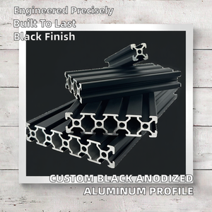 โปรไฟล์อะลูมิเนียมอัลลอยด์ 6063-T5 น้ำหนักเบา ผลิตตามสั่ง สำหรับงานอุตสาหกรรม (สายพานลำเลียง) ชุบอโนไดซ์สีดำ ขายส่ง - Product Image 2