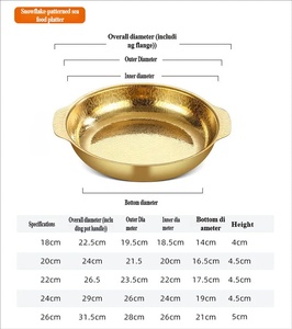<span class=keywords><strong>Plateau</strong></span> à fruits de mer en acier inoxydable, motif flocon de neige, plusieurs tailles, or et argent, pour la maison, la cuisine, le restaurant, ustensiles de cuisine - Product Image 4