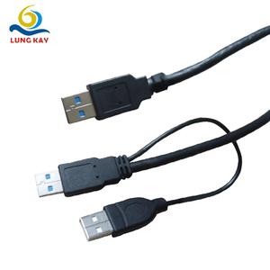 สายเคเบิลข้อมูล Lung Kay Usb 3.0 A to A ชนิดตัวผู้ 0.6 เมตร ความเร็วสูง สายทองแดงสีดำ ผลิตด้วยวิธีฉีดขึ้นรูป จากโรงงานโดยตรง - Product Image 1