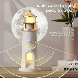 New Creative <strong>Moonlight</strong> Lighthouse Ambient Light <strong>Sleep</strong> Night Lights with PIR Sensor Remote Control Speaker for Birthday Gifts - Product Image 3