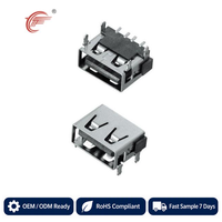Connecteur USB 3.0 Femelle à Corps Court 10,0 mm, Contact en Cuivre, Coque en Fer, LCP DIP, Force d'Extraction 10-35N, Bobine de Ruban, Vente Directe Usine
