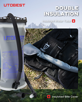 UTOBEST Poche à eau isotherme 3L anti-fuite en TPU avec valve de morsure en silicone et système de verrouillage Push-Pull pour sac à dos de randonnée – Design tendance