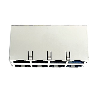 ซ็อกเก็ต Rj45 สองชั้น 2x4 แผงเชื่อมต่อเครือข่ายแบบเปลือกทองแดงป้องกันสัญญาณรบกวน R-RJ45R08P-8000 - Product Image 1