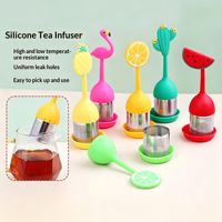 Infuseur à thé en silicone moderne et minimaliste avec poignée en forme de fruit, filtre à thé en acier inoxydable, récipient à thé – Meilleure vente