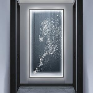 Venta al por Mayor de Fábrica, Lámpara de Paisaje, Cuadros Decorativos de Pared, Imágenes de Animales, Caballo, Cuadros Personalizados, <span class=keywords><strong>Pintura</strong></span> 3D LED Dorada - Product Image 1