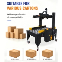 Scelleuse de cartons entièrement automatique Goldtec à taille aléatoire, machine de scellage de caisses multi-tailles à réglage automatique, machine à banderoler les boîtes