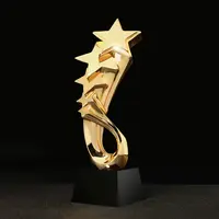الذهب جائزة نجمة الكريستال هدية تذكارية كأس من الراتينج