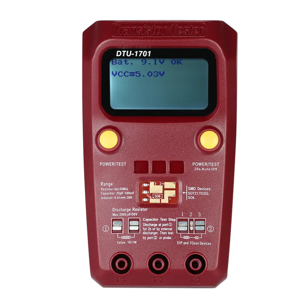 Penguji Transistor penguji SMD komponen Mega328 NPN/PNP dioda Resistor induktor kapasitansi ESR Meter Digital Multi Tester