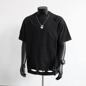 Camiseta A25ARK7924 para <span class=keywords><strong>Hombre</strong></span>, Lisa, de Manga Corta, Estilo Veraniego, con Agujeros, de Marca Moderna, Estilo Urbano, Informal y con Personalidad - Product Image 4