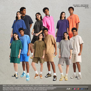 เสื้อยืดคอกลมแขนสั้นทรงหลวมพิมพ์ลายบาติกผ้าฝ้าย 100% น้ำหนัก 250 กรัม สีพื้น ความยาวปกติ สำหรับผู้ชาย - Product Image 2