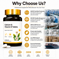 Comprimés de calcium et de vitamine D3 pour la santé osseuse |   Soutient l'absorption du calcium et renforce les dents |   Complément alimentaire en comprimés (60 unités)