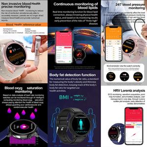 새로운 BT 통화 기능 탑재 ET470 헬스 스마트워치 IP68 방수 체온 심박수 모니터링 ECG 남성용 스마트워치 - Product Image 4