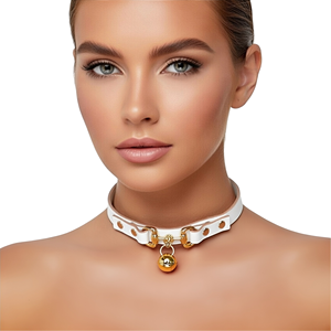 Pinksm Femdom Slave Neck Collar Bondage Gear Leash Bell SM Fetish Role Play Restraint Choker Soumis Érotique pour jeu érotique - Product Image 1