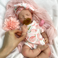 Lebensechte Reborn-Babypuppen 44 cm Realistische Neugeborenen-Kits Vollständiger Platin-Silikonkörper Filmqualität Baby-Mädchen-Puppe für Künstler