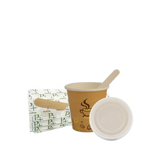 Set di Bicchieri in Cartone Bianco da 75ml con Coperchi e Agitatori, Tazze Monouso per Caffè - Product Image 1
