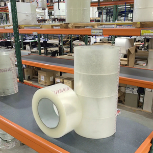 PangDa Super Clear Yellowish Beige Clear Color Bopp Packing <strong>Tape</strong> Jumbo Roll for Carton Sealing Transparent BOPP <strong>Tape</strong> Jumbo Roll - Product Image 1